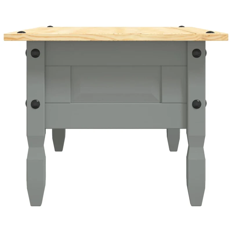 Table basse avec tiroir design classique rustique 100 x 55 x 44 cm bois de pin gris DEC039908