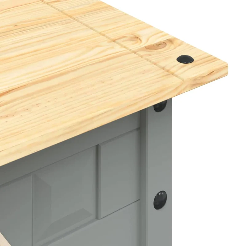 Table basse avec tiroir design classique rustique 100 x 55 x 44 cm bois de pin gris DEC039908