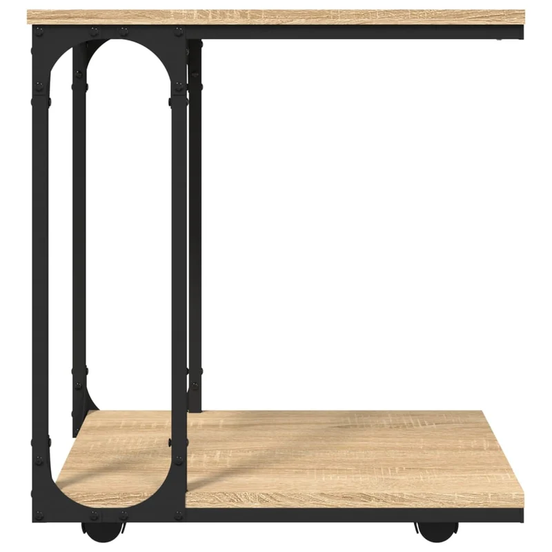 Table d'appoint en forme de C bout de canapé 50 x 35 x 55,5 cm en bois d'ingénierie et acier DEC032552