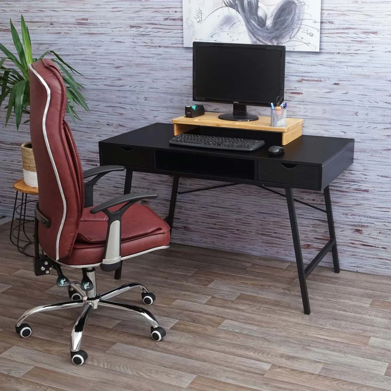 Table de bureau console table d'appoint certifiée FSC 100x40cm noir 04_0001442