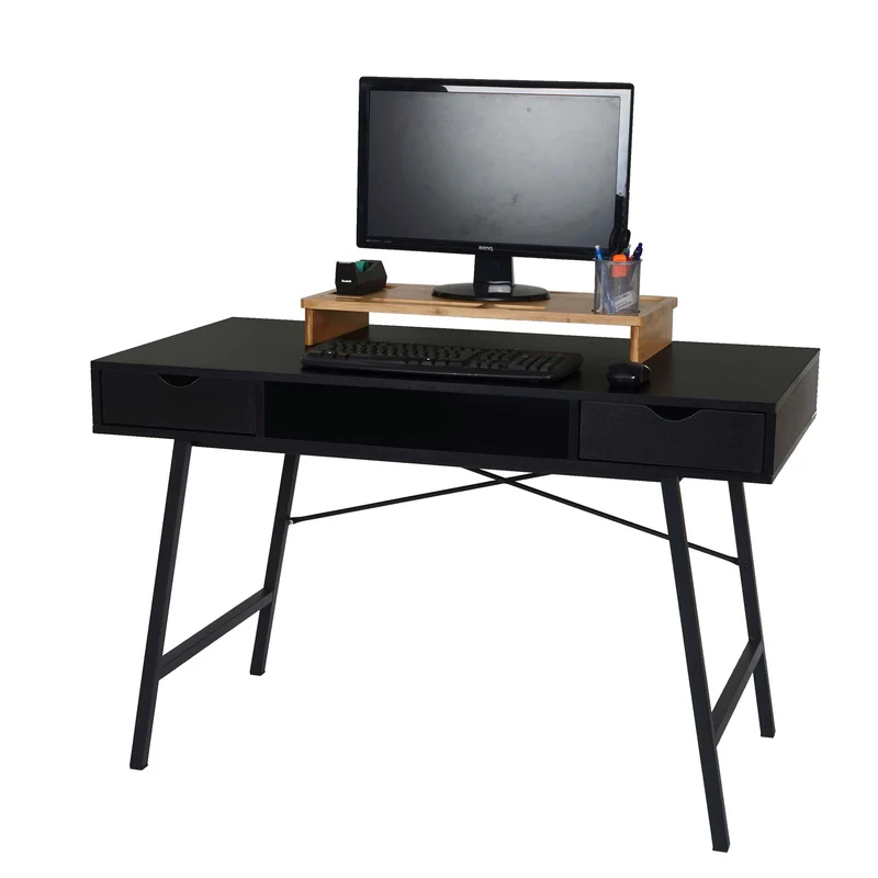 Table de bureau console table d'appoint certifiée FSC 100x40cm noir 04_0001442