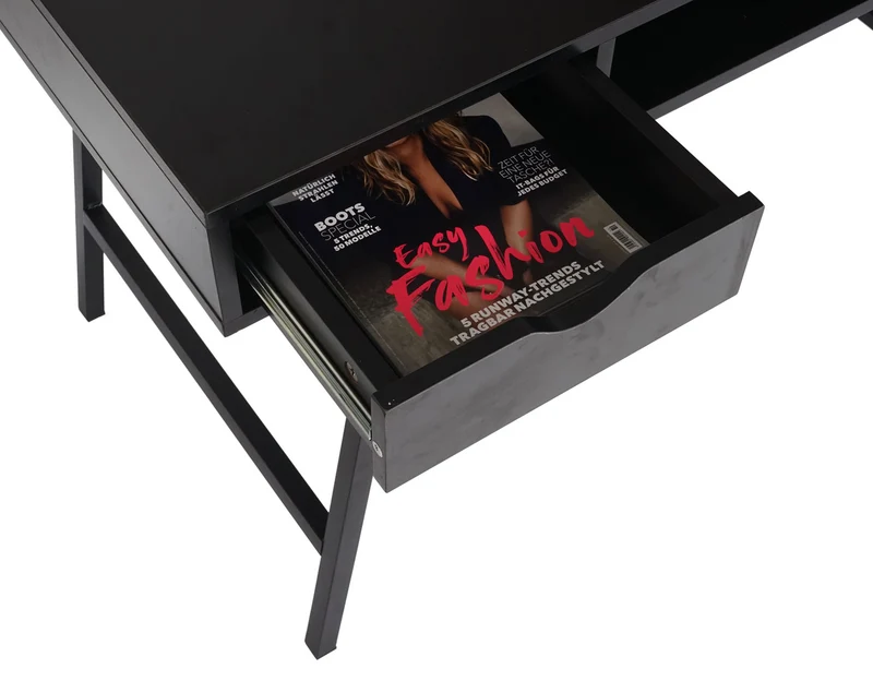 Table de bureau console table d'appoint certifiée FSC 100x40cm noir 04_0001442