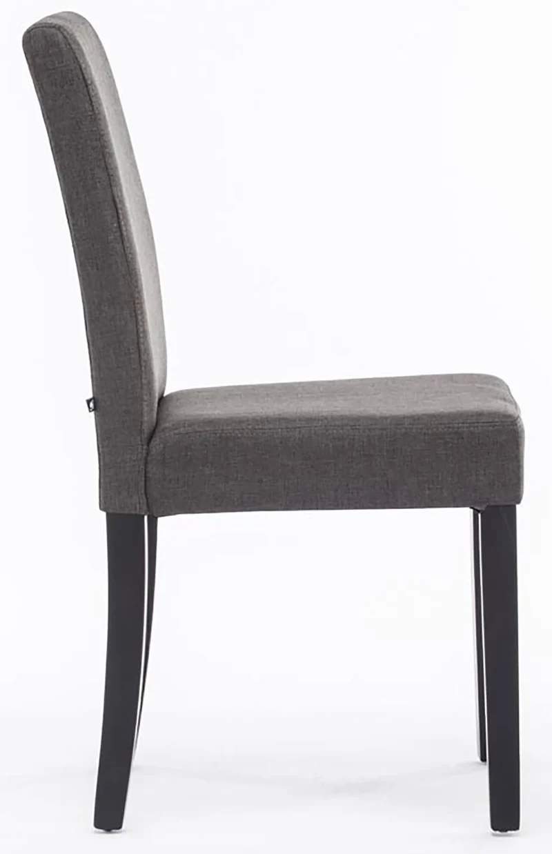 Chaise de salle à manger x1 design moderne en tissu gris foncé et pieds en bois noir 10_0002032