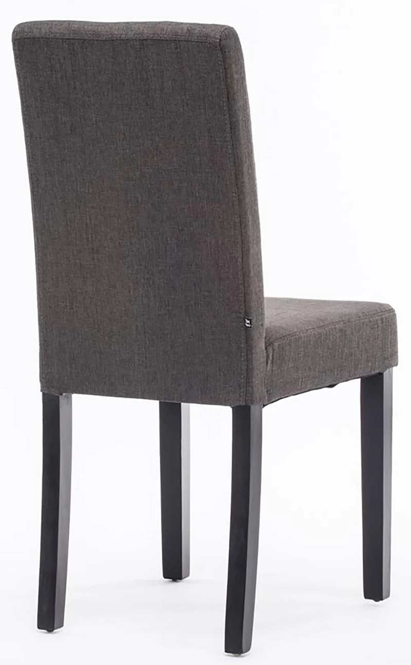 Chaise de salle à manger x1 design moderne en tissu gris foncé et pieds en bois noir 10_0002032