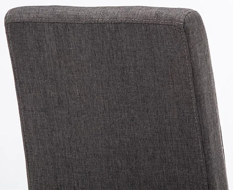 Chaise de salle à manger x1 design moderne en tissu gris foncé et pieds en bois noir 10_0002032