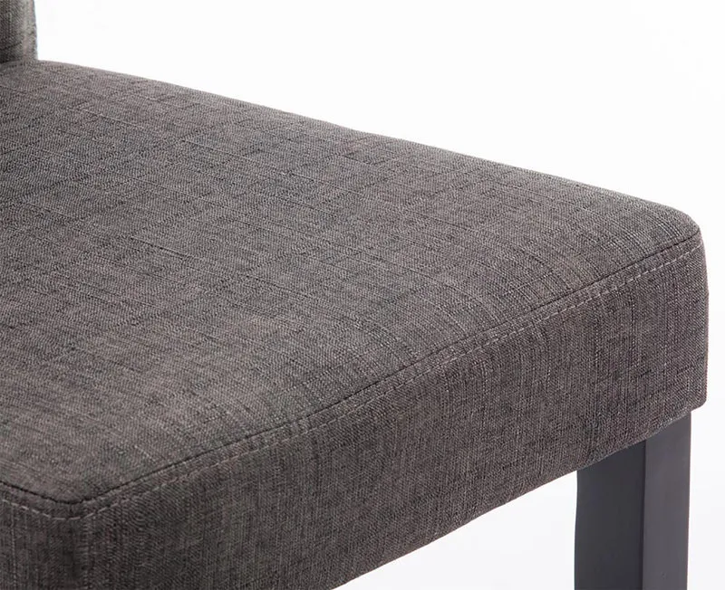 Chaise de salle à manger x1 design moderne en tissu gris foncé et pieds en bois noir 10_0002032
