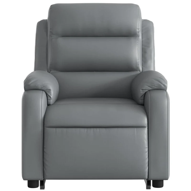 Fauteuil relax TV fonction de levage électrique très confortable en PVC gris DEC028386