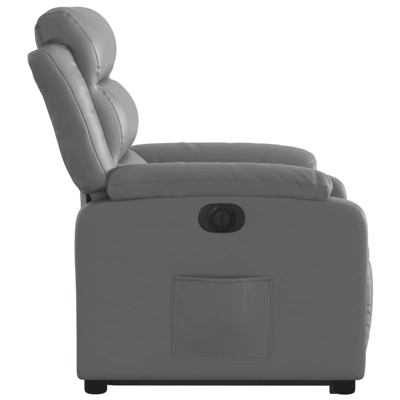 Fauteuil relax TV fonction de levage électrique très confortable en PVC gris DEC028386