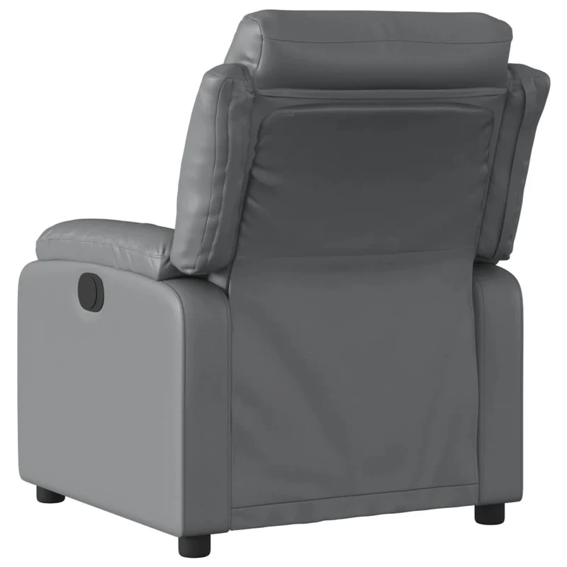 Fauteuil relax TV rembourrage confortable fonction d'inclinaison manuelle en PVC gris DEC027986
