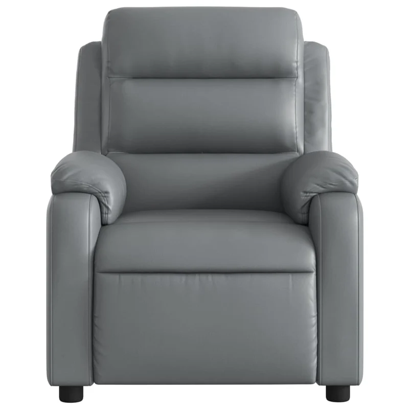 Fauteuil relax TV rembourrage confortable fonction d'inclinaison manuelle en PVC gris DEC027986