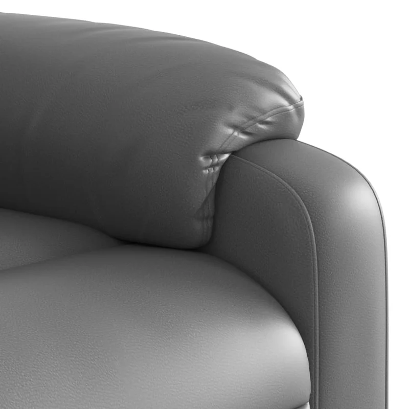 Fauteuil relax TV rembourrage confortable fonction d'inclinaison manuelle en PVC gris DEC027986