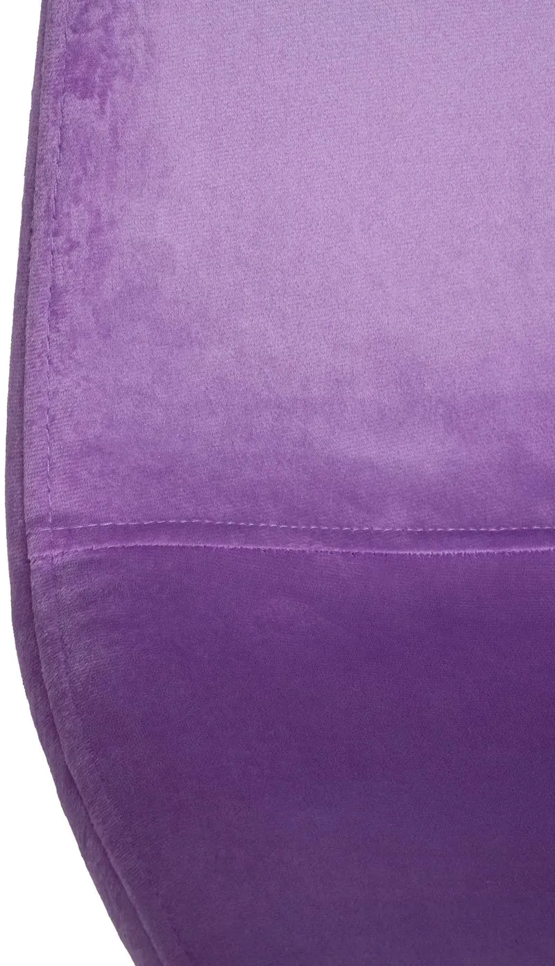 Chaise de salle à manger design simple avec pieds en métal noir assise en velours violet 10_0002066