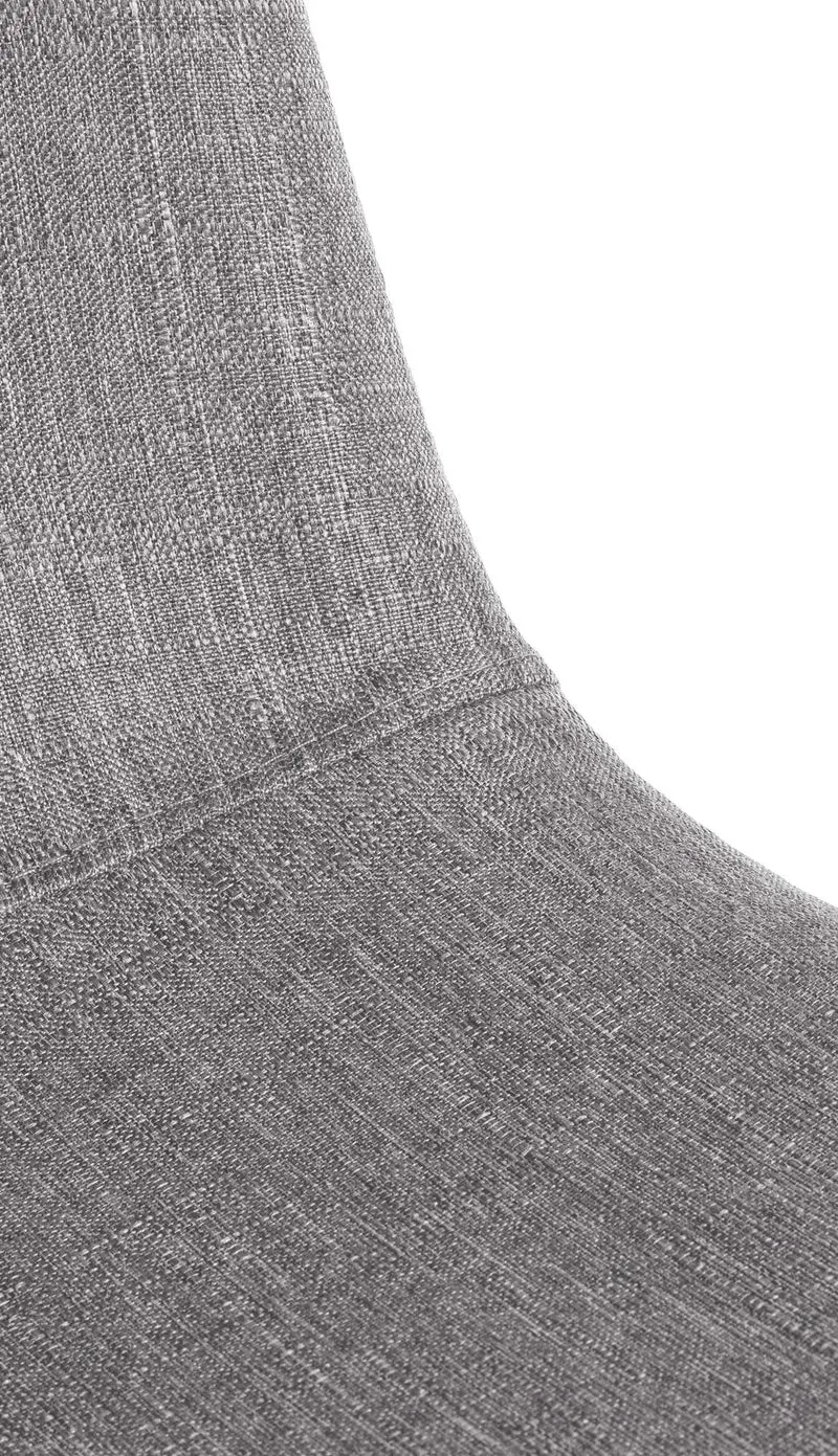 Chaise de salle à manger design simple avec pieds en métal noir assise en tissu gris clair 10_0002074