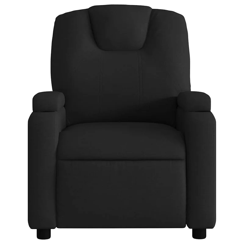 Fauteuil de relaxation TV fonction massage inclinable 6 points de massage en tissu noir DEC027043