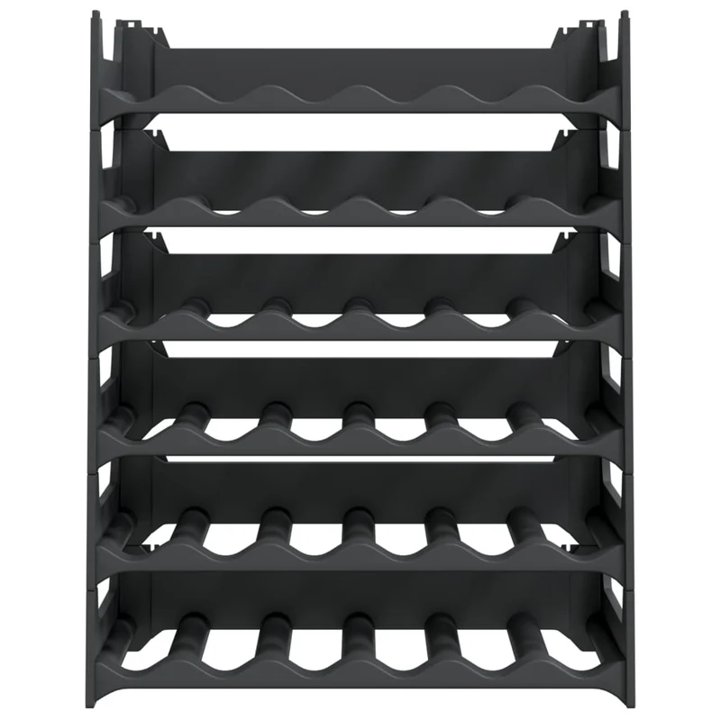 Casier range bouteilles étagère de rangement vin pour 36 bouteilles pp empilable anthracite DEC024398