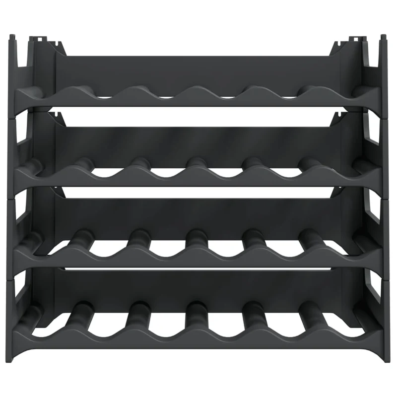 Casier range bouteilles étagère de rangement vin pour 24 bouteilles pp empilable anthracite DEC024397