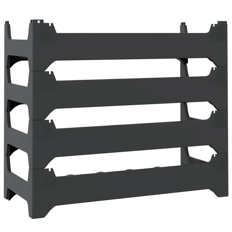 Casier range bouteilles étagère de rangement vin pour 24 bouteilles pp empilable anthracite DEC024397
