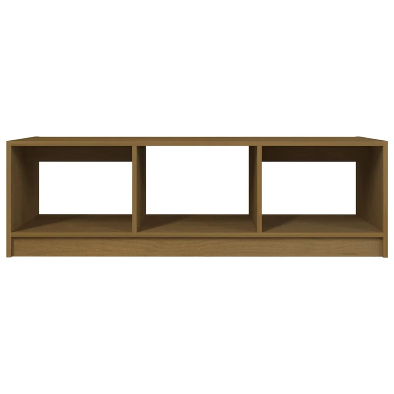 Table basse avec compartiments ouverts design intemporel 110 x 50 x 34 cm bois de pin massif marron DEC039466
