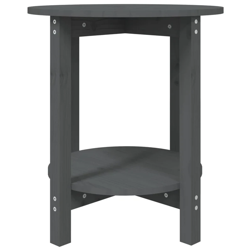 Table d'appoint chevet intemporel Ø 55 x 60 cm bois massif de pin gris DEC039419