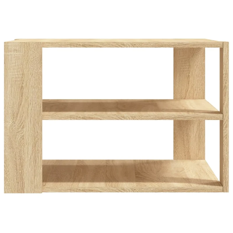 Table basse 3 niveaux design intemporel 59,5 x 59,5 x 40 cm bois d'ingénierie couleur chêne DEC038969