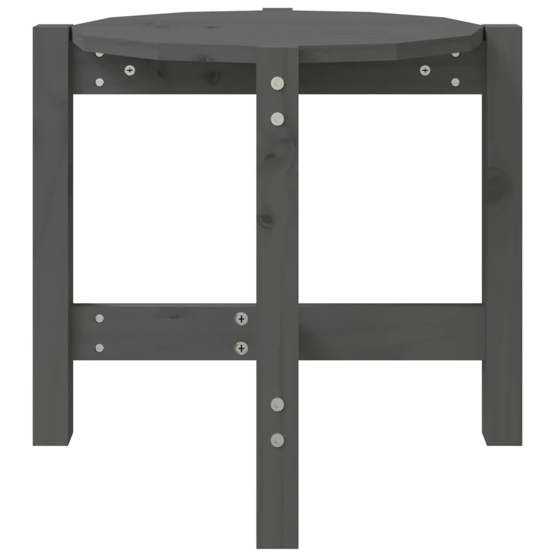 Table d'appoint table de chevet Ø 52,5 x 45 cm bois massif de pin gris DEC039417