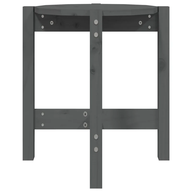 Table d'appoint design intemporel Ø 42,5 x 45 cm bois massif de pin gris DEC039415