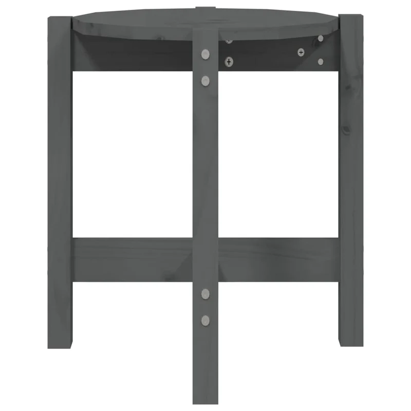 Table d'appoint design intemporel Ø 42,5 x 45 cm bois massif de pin gris DEC039415