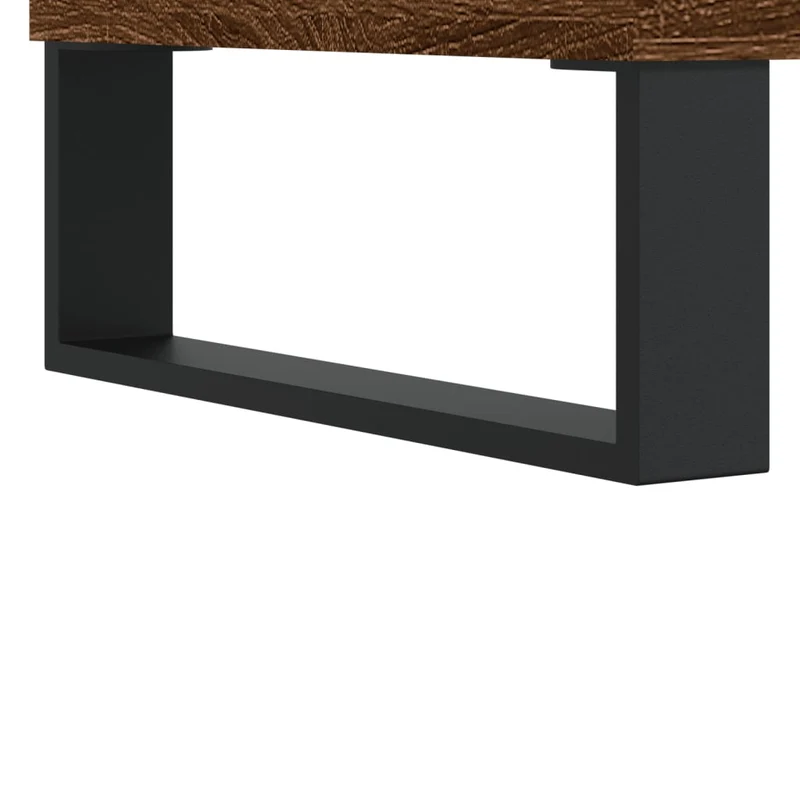 Table basse avec tiroir design moderne et contemporaine 90 x 49 x 45 cm bois d'ingénierie marron et métal DEC038783