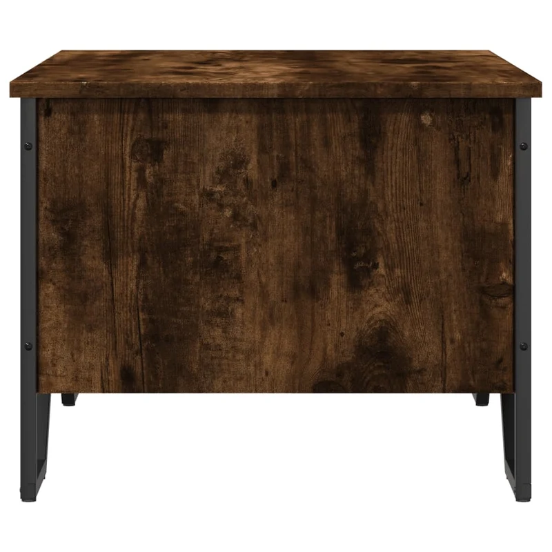 Table basse design rustique 75 x 51 x 40 cm bois d'ingénierie marron et métal DEC038471