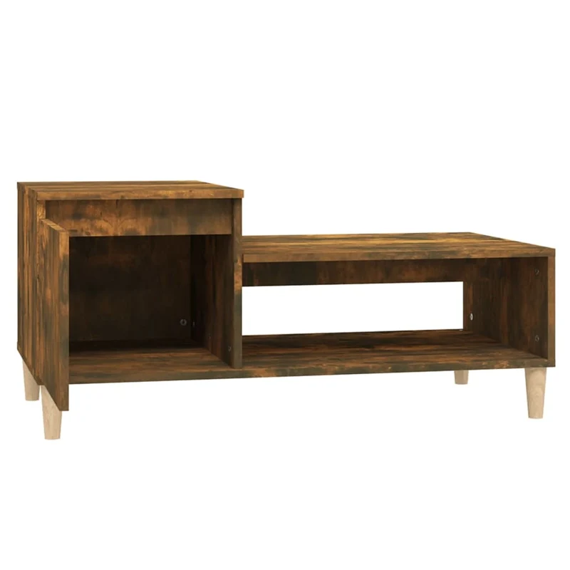 Table basse avec compartiment de rangement design rustique 100 x 50 x 45 cm bois d'ingénierie marron DEC038329