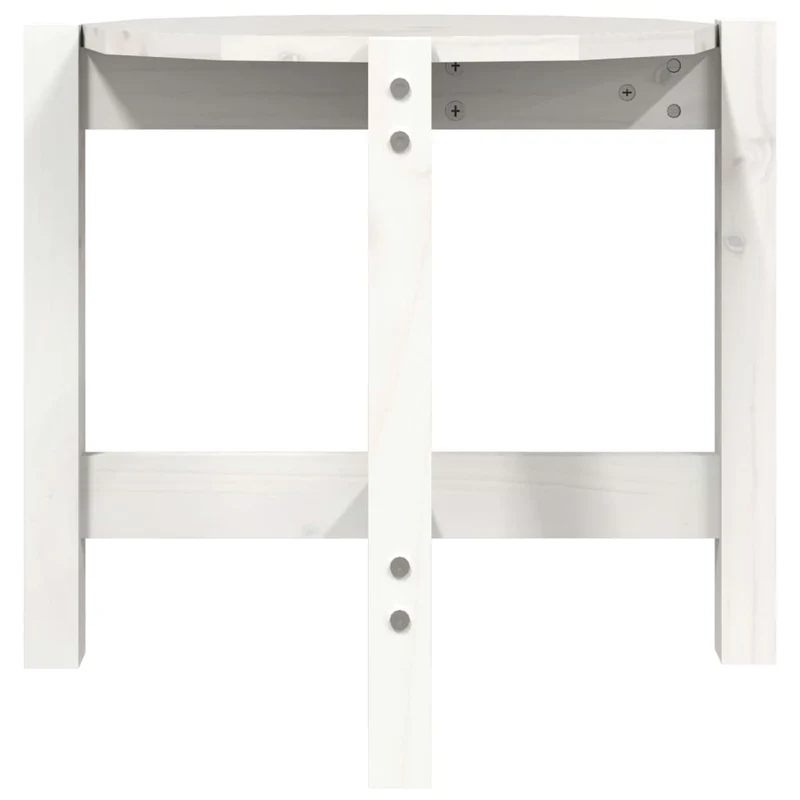 Table d'appoint design simple Ø 52,5 x 45 cm bois massif de pin blanc DEC038208