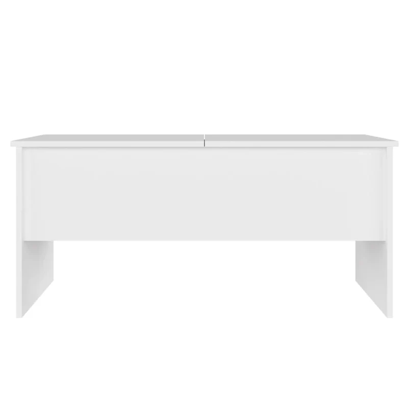 Table basse de salon plateau réglable design moderne 102 x 50,5 x 46,5 cm bois d'ingénierie blanc DEC037808