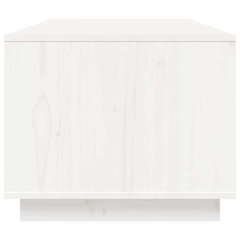 Table basse de salon avec compartiments et tiroirs design moderne 100 x 50 x 41 cm bois massif de pin blanc DEC037789