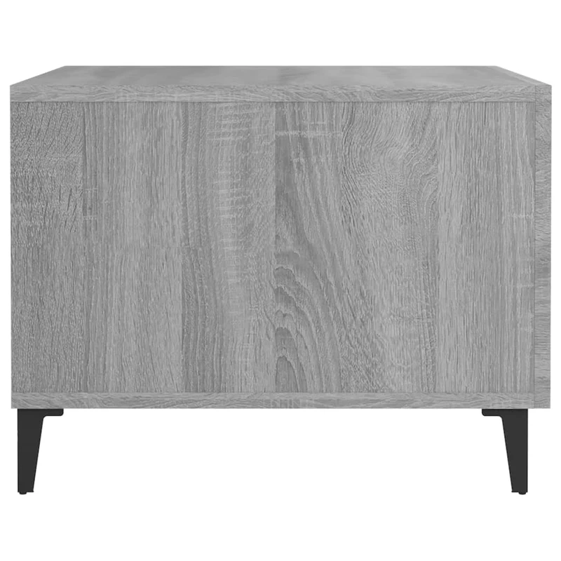 Table basse de salon avec tiroir design moderne avec pieds en métal 50 x 50 x 40 cm bois d'ingénierie gris DEC037720