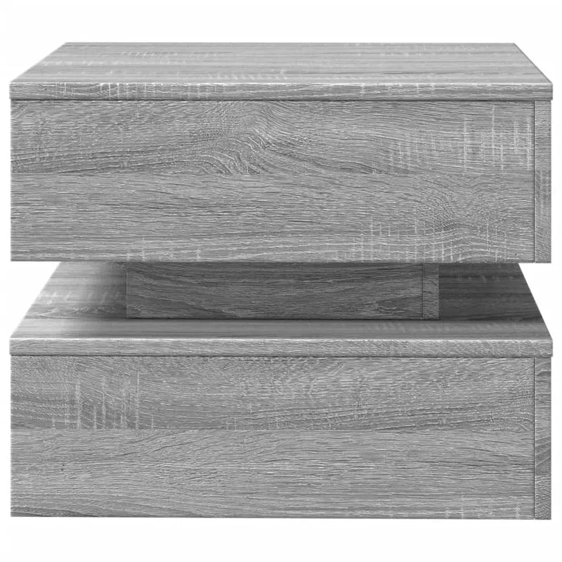 Table basse de salon design moderne avec lumières LED 50 x 50 x 40 cm gris DEC037690