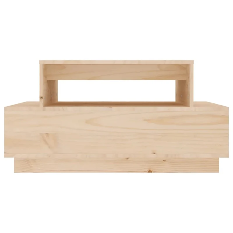Table basse de salon design simple 80 x 55 x 40,5 cm bois massif de pin non traité DEC037187