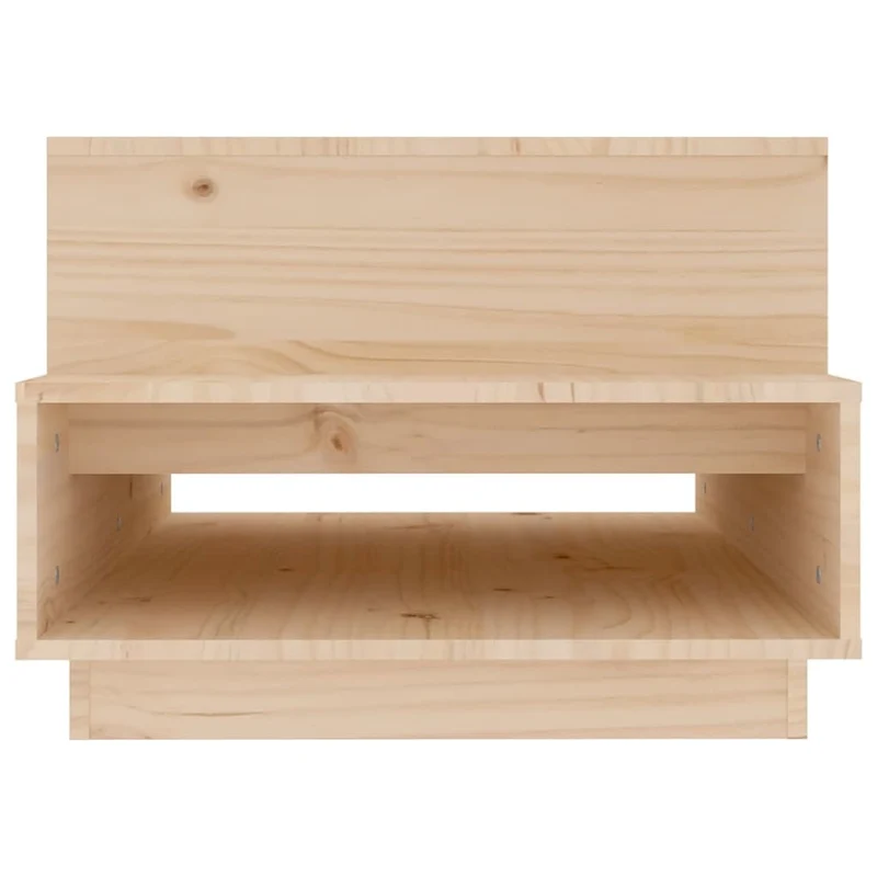 Table basse de salon design simple 80 x 55 x 40,5 cm bois massif de pin non traité DEC037187
