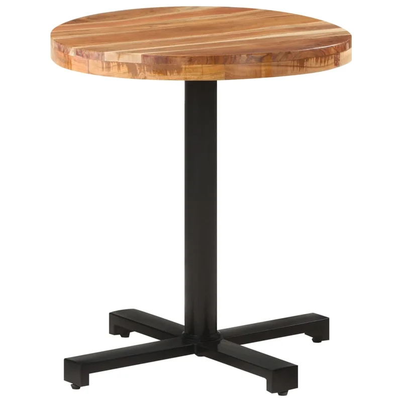 Table d'appoint auxiliaire forme ronde ø70 x 75 cm bois d'acacia et fer DEC036584