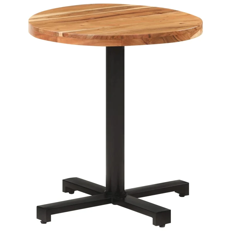 Table d'appoint auxiliaire forme ronde ø70 x 75 cm bois d'acacia et fer DEC036584