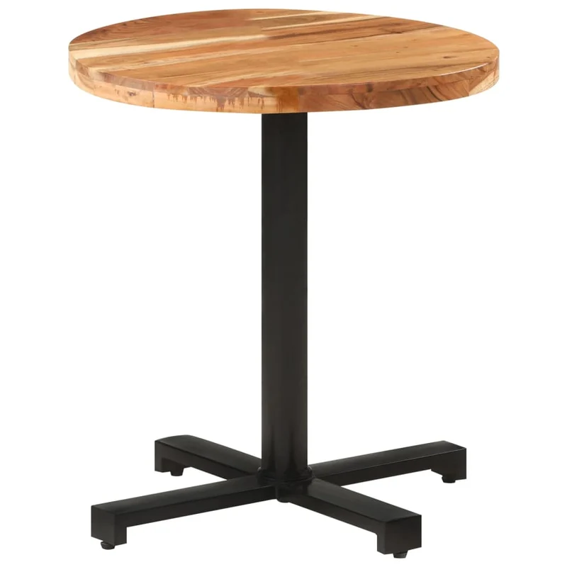 Table d'appoint auxiliaire forme ronde ø70 x 75 cm bois d'acacia et fer DEC036584