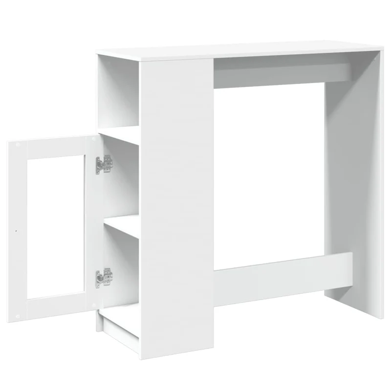 Table d’appoint multifonction avec étagères 101 x 40 x 103,5 cm bois d'ingénierie blanc DEC036360
