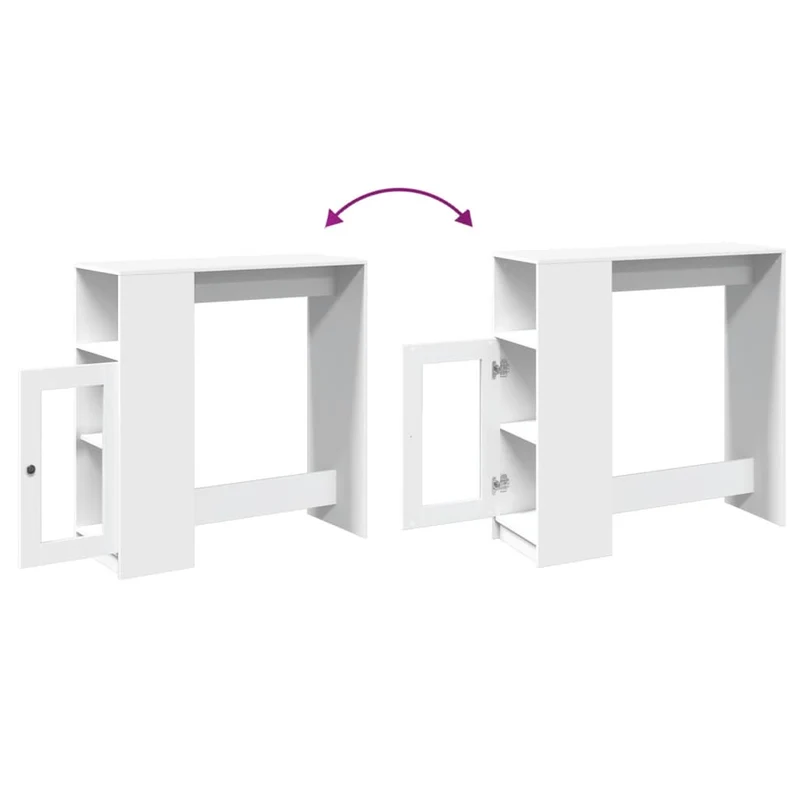 Table d’appoint multifonction avec étagères 101 x 40 x 103,5 cm bois d'ingénierie blanc DEC036360