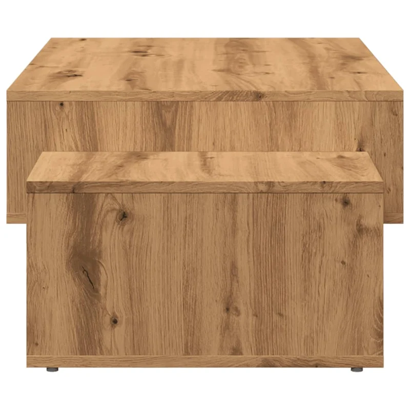 Table basse 3 compartiments design rustique 105 x 55 x 32 cm bois d'ingénierie couleur chêne DEC038293
