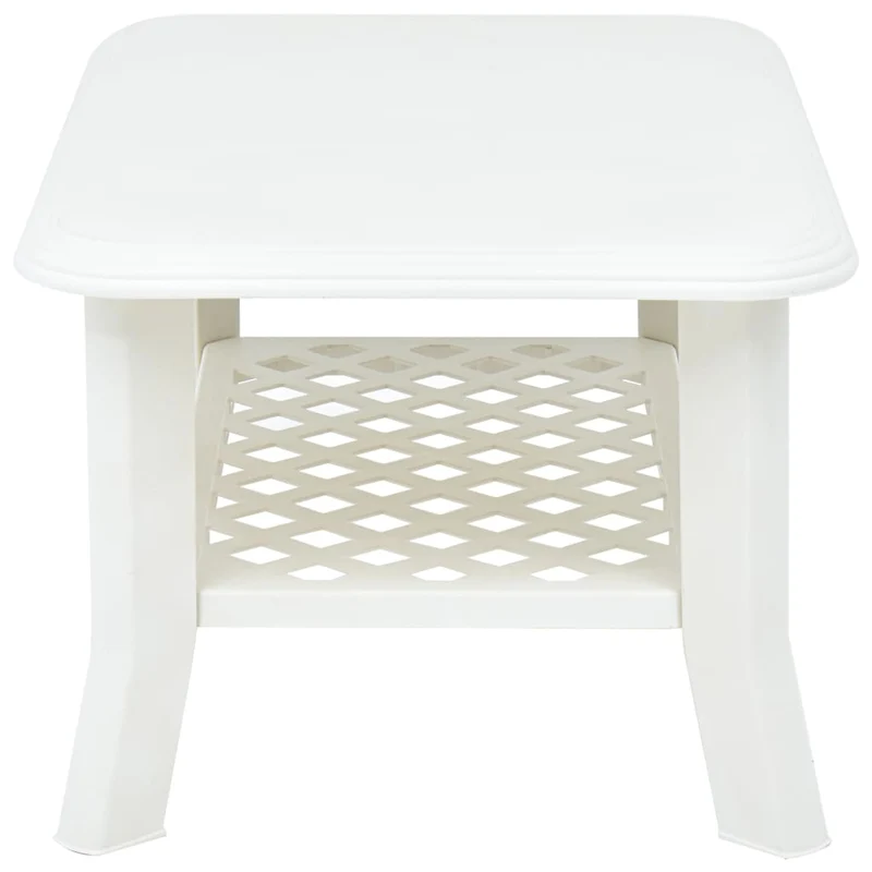 Table basse d'extérieur design classique 90 x 60 x 46 cm Plastique blanc DEC038032