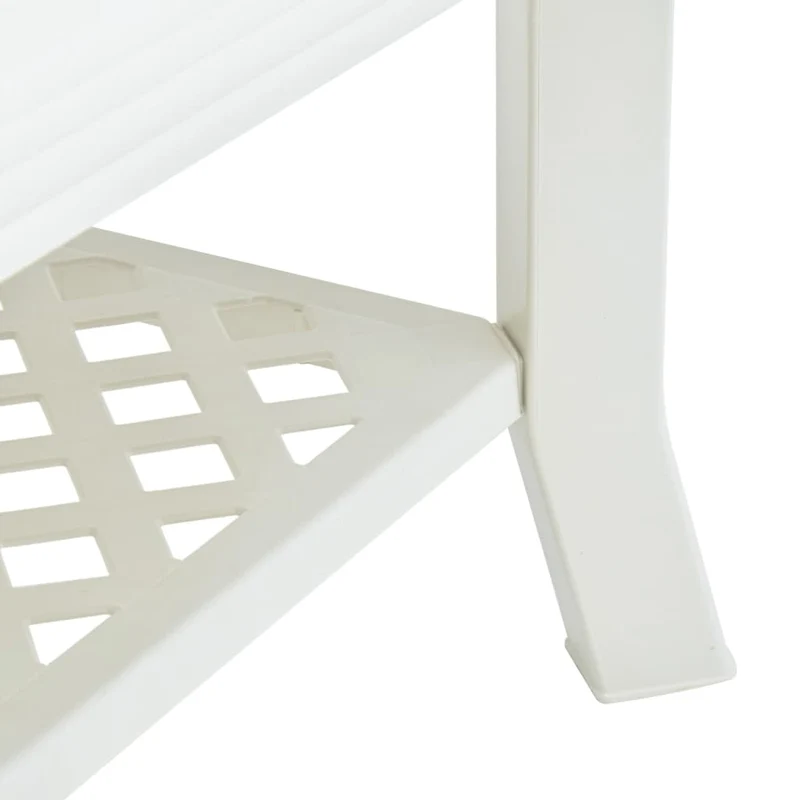 Table basse d'extérieur design classique 90 x 60 x 46 cm Plastique blanc DEC038032