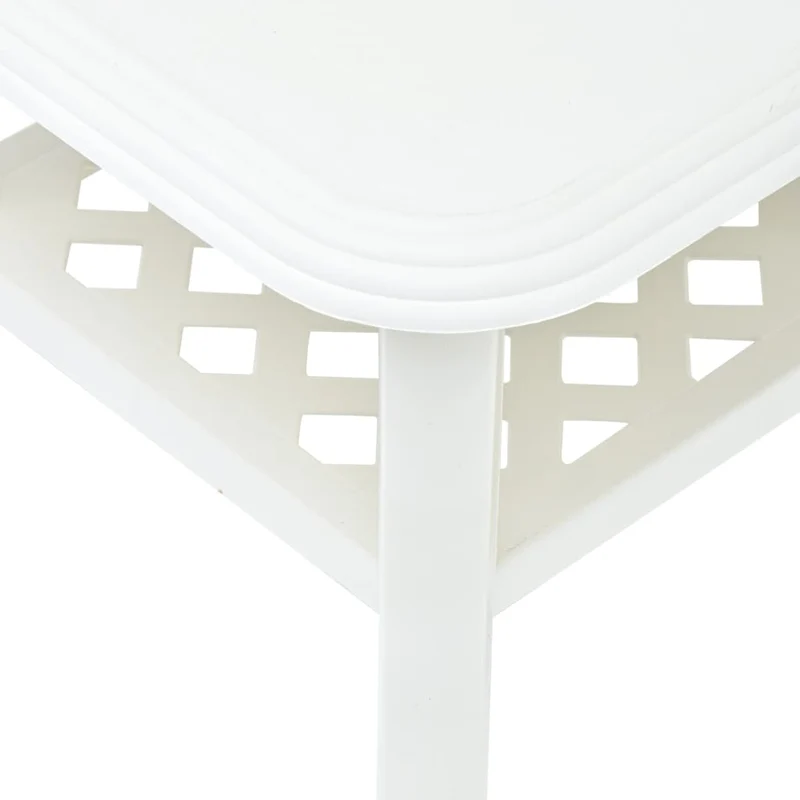 Table basse d'extérieur design classique 90 x 60 x 46 cm Plastique blanc DEC038032