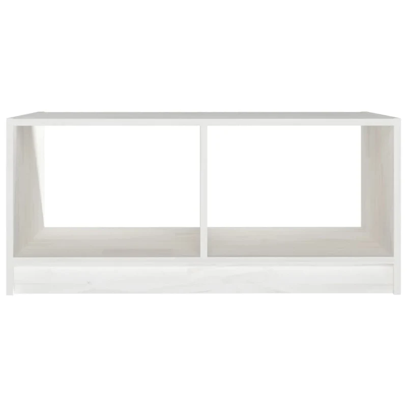 Table basse avec compartiment ouvert design moderne et contemporaine 75 x 50 x 33,5 cm bois de pin blanc DEC037941