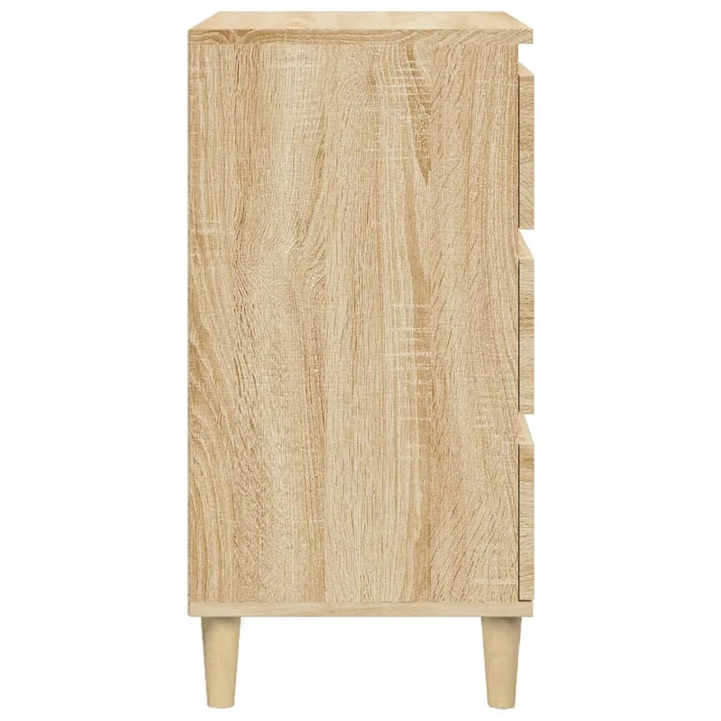 Table de chevet avec 3 tiroirs 40 x 35 x 70 cm bois d'ingénierie couleur chêne DEC033846