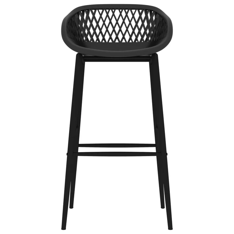 Tabourets de bar x2 chaises haute aspect de maille PP noir DEC029399