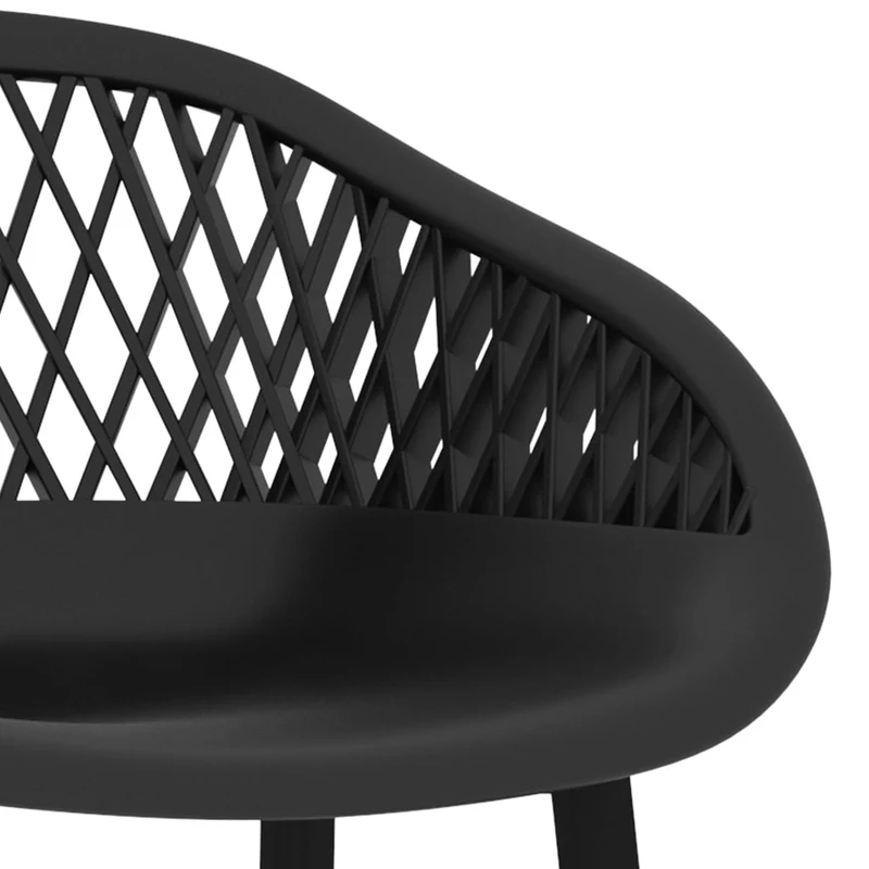 Tabourets de bar x2 chaises haute aspect de maille PP noir DEC029399
